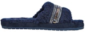 Order (W) Skechers Cozy Slide 'Bling It Blue' Selipar Kasual Biru Berkilau 167235-NVY