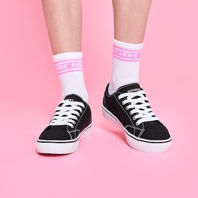 (Women) Skechers Cupsole 1 Low Canvas Shoes Black 66666131-BLK Details for (Women) Skechers Cupsole 1 Low Canvas Shoes Black 66666131-BLK