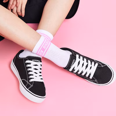 (W) Skechers Cupsole 1 Low Kasut Kanvas Hitam 66666131-BLK Cheap (W) Skechers Cupsole 1 Low Kasut Kanvas Hitam 66666131-BLK