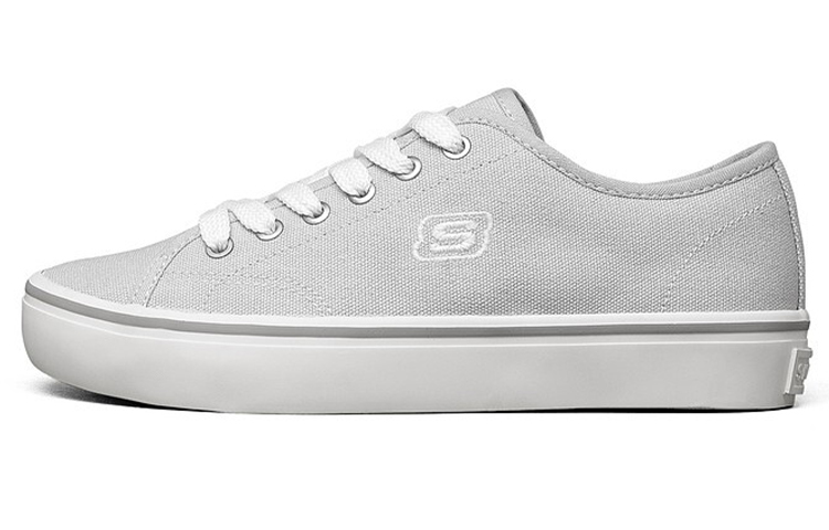 (Women) Skechers Cupsole 1 Low-Top Canvas Shoes Light-Grey 66666131-LTGY
