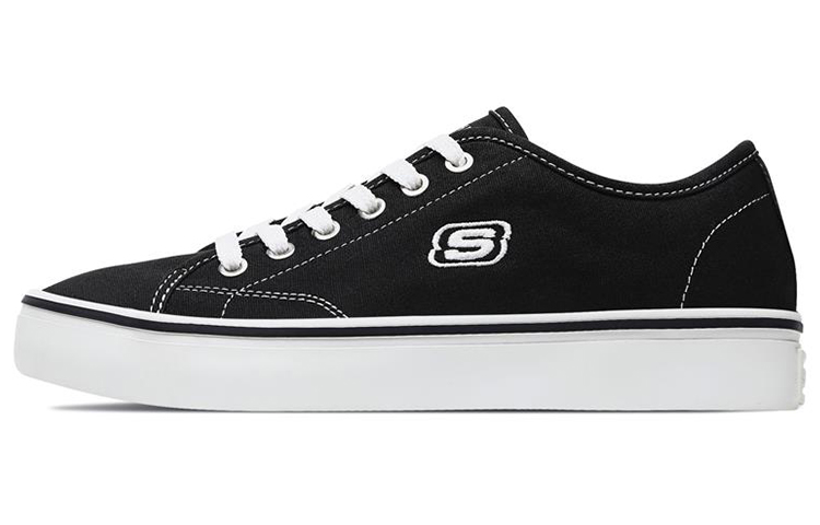 (Women) Skechers Cupsole 1 Low Canvas Shoes Black 66666131-BLK