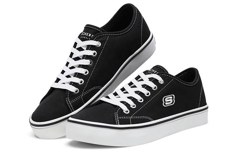 Shop Skechers Cupsole 1 低筒帆布鞋 女款 黑色