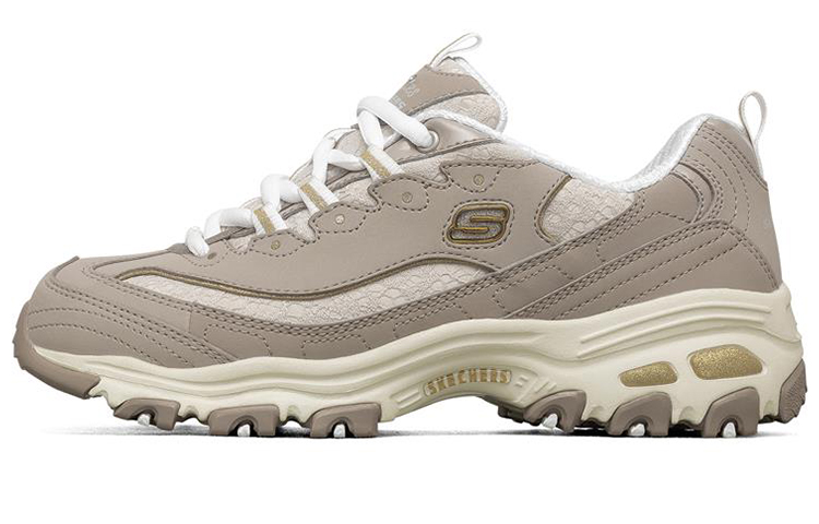 (Women) Skechers D'lites-looking Glass Running Shoes Brown 11959-TPE