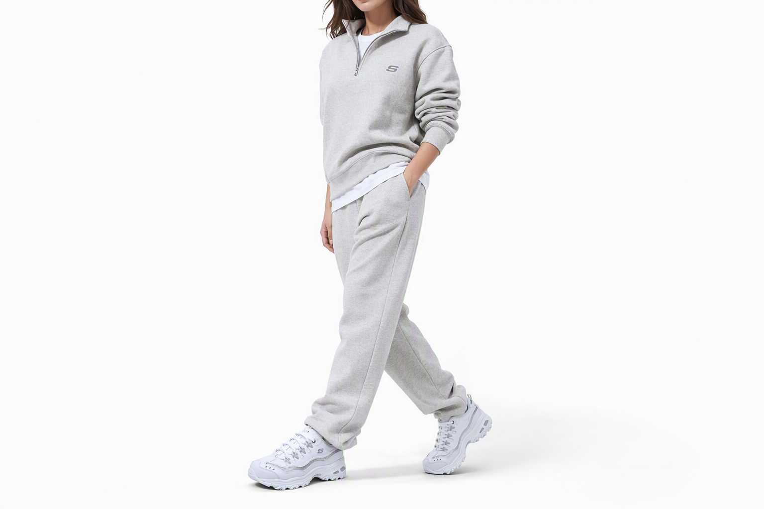 Order (W) Skechers D''lites-Now & Then ''Bianco Argento'' 11923-WSL