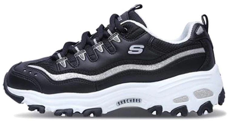 (W) Skechers D''Lites Now & Then Laufschuhe Schwarz/Weiß/Silber 11923-BKSL Buy (W) Skechers D''Lites Now & Then Laufschuhe Schwarz/Weiß/Silber 11923-BKSL
