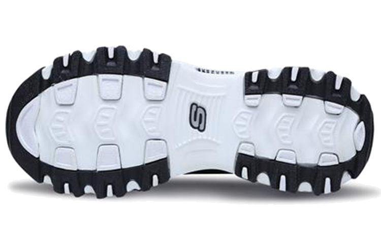 Details for (W) Skechers D''Lites Now & Then Laufschuhe Schwarz/Weiß/Silber 11923-BKSL