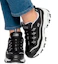 Sizing (W) Skechers D''Lites Now & Then Laufschuhe Schwarz/Weiß/Silber 11923-BKSL