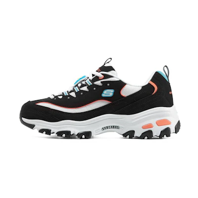 (W) Skechers D'Lites 1.0 'Black white'