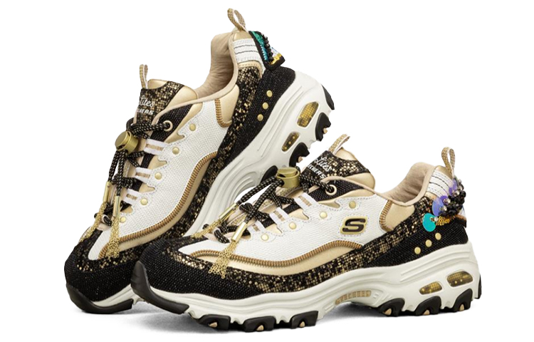 (W) Skechers D'lites 1.0 Running Shoes Black/Gold 圖 3