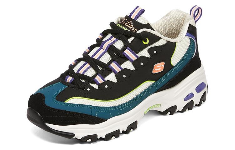 Lookbook (W) Skechers D'Lites 1.0 'Negro Azul Morado' 896062-BKMT