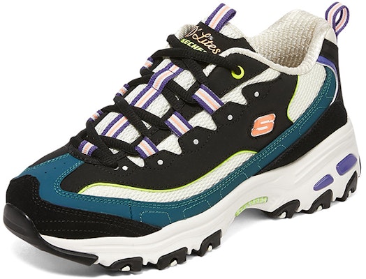 (W) Skechers D'Lites 1.0 'Hitam Biru Ungu' 896062-BKMT Lookbook (W) Skechers D'Lites 1.0 'Hitam Biru Ungu' 896062-BKMT