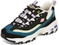 Lookbook (W) Skechers D'Lites 1.0 'Hitam Biru Ungu' 896062-BKMT