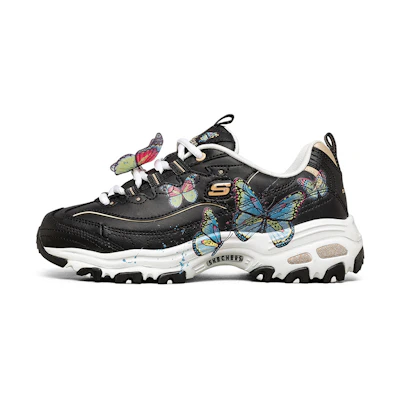 (W) Skechers D'Lites 1.0 Low-Top Running Shoes Black