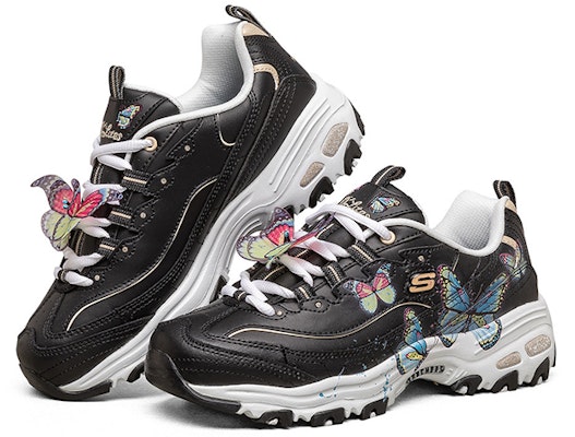 (Women) Skechers D'Lites 1.0 Low-Top Running Shoes Black 149233-BKMT Lookbook (Women) Skechers D'Lites 1.0 Low-Top Running Shoes Black 149233-BKMT