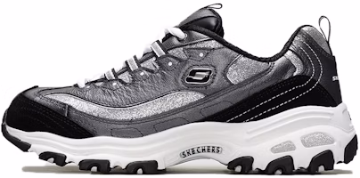 (Women) Skechers D'Lites 1.0 Low-Top Running Shoes Black/Silver 13155-BKSL (Women) Skechers D'Lites 1.0 Low-Top Running Shoes Black/Silver 13155-BKSL