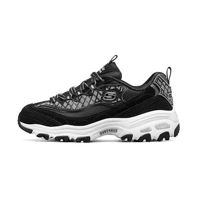 (W) Skechers D'Lites 1.0 'Black Silver'