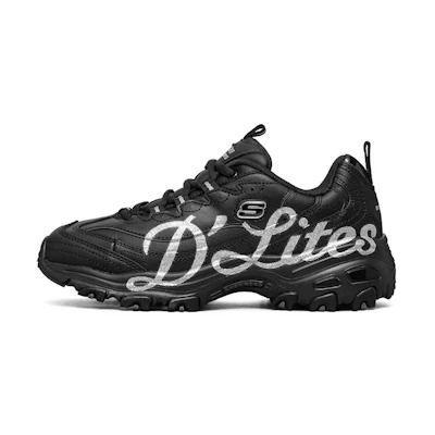 (W) Skechers D'Lites 1.0 'Black Silver'