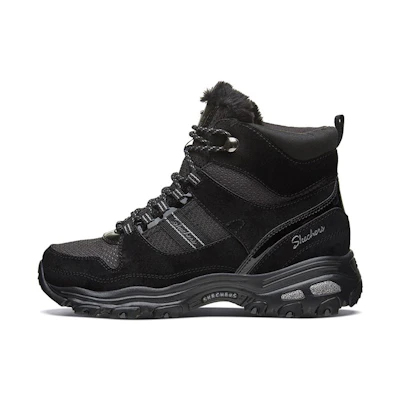 (W) Skechers D'Lites 1.0 'Black Snow Boot'