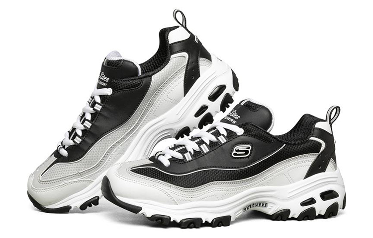 Lookbook (Women) Skechers D'Lites 1.0 'Black White' 88888009-BKW