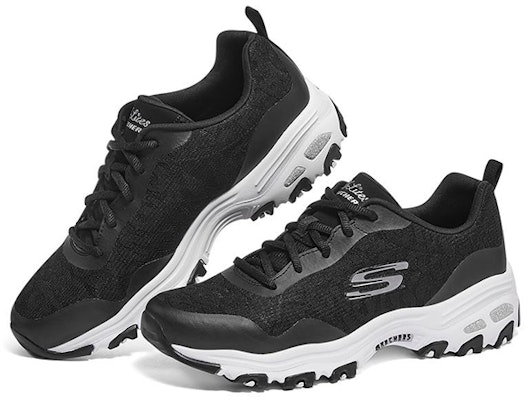 (Women) Skechers D'Lites 1.0 low Dad Shoes Black/White 896027-BKW Lookbook (Women) Skechers D'Lites 1.0 low Dad Shoes Black/White 896027-BKW