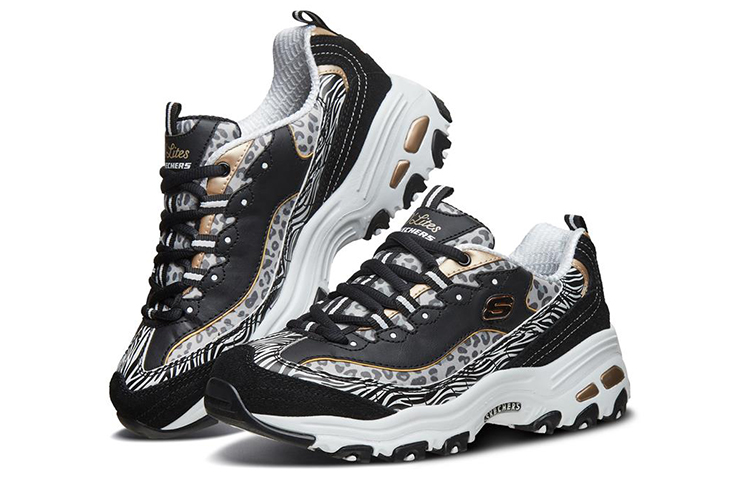 (W) Skechers D'lites 1.0 'Black White Gold' 圖 3