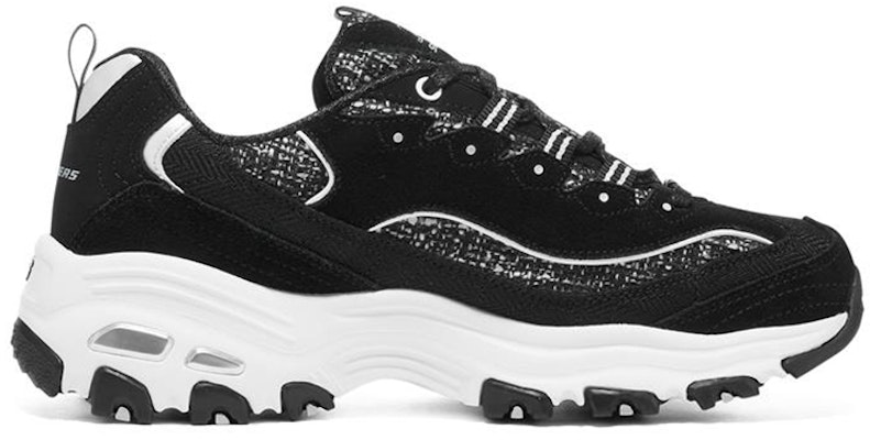 (Women) Skechers D'Lites 1.0 'Black White' 149911-BKW Order (Women) Skechers D'Lites 1.0 'Black White' 149911-BKW
