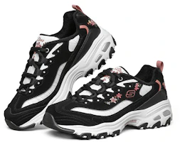 Lookbook Skechers D‘lites 1.0 低筒加絨厚底運動鞋 女款 黑白粉