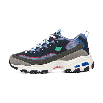 (W) Skechers D'Lites 1.0 'Blue Green Red'