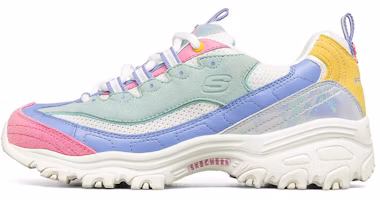 (Women) Skechers D'lites 1.0 Low-Top Running Shoes Blue/Pink/Yellow 149475-WMLT (Women) Skechers D'lites 1.0 Low-Top Running Shoes Blue/Pink/Yellow 149475-WMLT