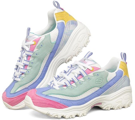 (Women) Skechers D'lites 1.0 Low-Top Running Shoes Blue/Pink/Yellow 149475-WMLT Lookbook (Women) Skechers D'lites 1.0 Low-Top Running Shoes Blue/Pink/Yellow 149475-WMLT