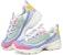 (W) Skechers D'lites 1.0 Kasut Lari Low-Top Biru/Merah Jambu/Kuning 149475-WMLT