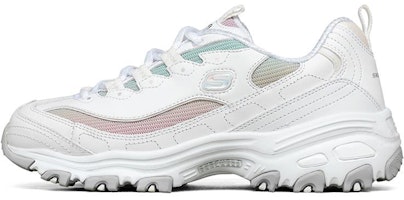 (Women) Skechers D'Lites 1.0 Low-Top Running Shoes White/Multi 149253-WMLT (Women) Skechers D'Lites 1.0 Low-Top Running Shoes White/Multi 149253-WMLT