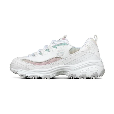 (W) Skechers D'Lites 1.0 Low-Top Running Shoes White/Multi