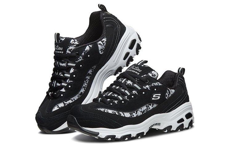Lookbook (W) Skechers D'Lites 1.0 ランニングシューズ レディース ブラック/ホワイト 99999825-BLK