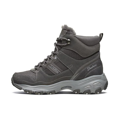 (W) Skechers D'lites 1.0 'Charcoal Grey Snow Boot'