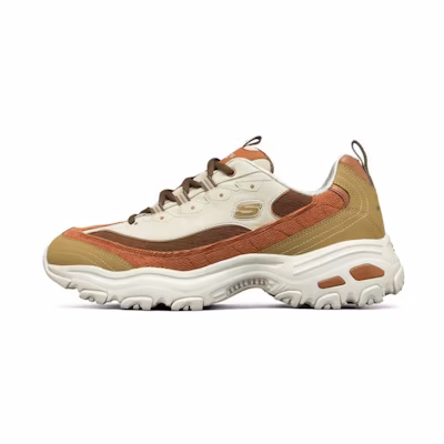 (W) Skechers D'Lites 1.0 'Cream Brown Orange'