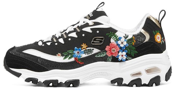 Skechers D'LITES 1.0 花卉 耐磨低筒運動休閒鞋 女款 黑彩色 Buy Skechers D'LITES 1.0 花卉 耐磨低筒運動休閒鞋 女款 黑彩色