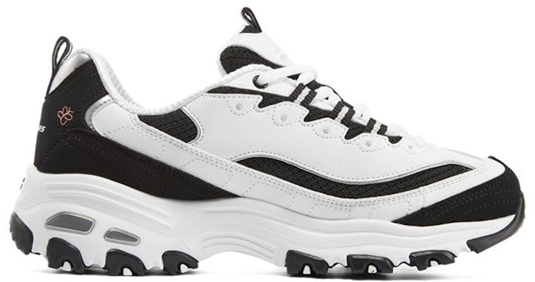 (Women) Skechers D'Lites 1.0 'White Black' 896155-WBK Order (Women) Skechers D'Lites 1.0 'White Black' 896155-WBK