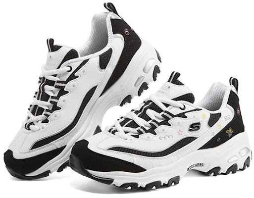 (W) Skechers D'Lites 1.0 'Putih Hitam' 896155-WBK Lookbook (W) Skechers D'Lites 1.0 'Putih Hitam' 896155-WBK
