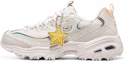 (Women) Skechers D'Lites 1.0 Shoes 'Beige White Yellow' 896187-OFPK (Women) Skechers D'Lites 1.0 Shoes 'Beige White Yellow' 896187-OFPK