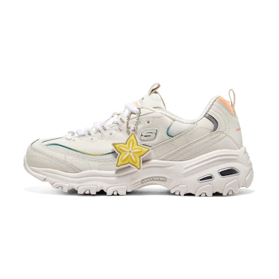(W) Skechers D'Lites 1.0 Shoes 'Beige White Yellow'