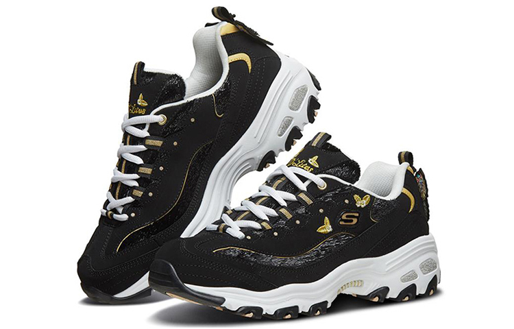 (W) Skechers D'lites 1.0 Running Shoes Black 圖 3