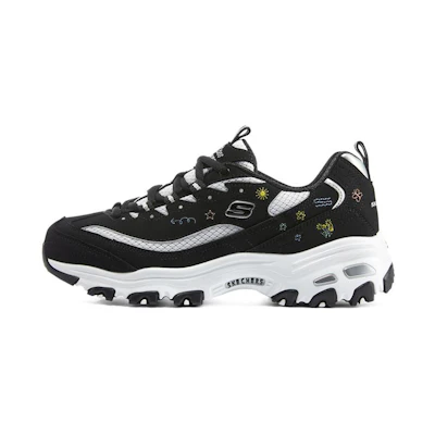 (W) Skechers D'Lites 1.0 'Black White'