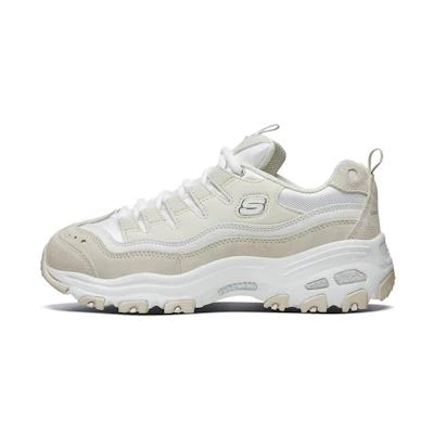 (W) Skechers D Lites 1.0 Low-Top Sneakers Light-Brown/White