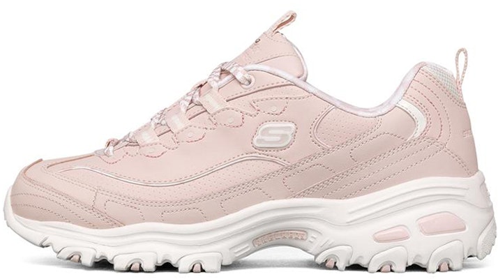 Women Skechers D Lites 1.0 Low Running Shoes Light Pink 149227 LTPK