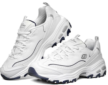 (W) 斯凯奇 D'Lites 1.0 低帮跑步鞋 白/蓝 99999863-WNV Lookbook (W) 斯凯奇 D'Lites 1.0 低帮跑步鞋 白/蓝 99999863-WNV