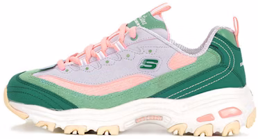 (Women) Skechers D'Lites 1.0 Dad Shoes Green/Pink 149906-GRPK (Women) Skechers D'Lites 1.0 Dad Shoes Green/Pink 149906-GRPK