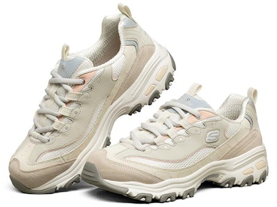 (W) Skechers D'Lites 1.0 Sepatu Lari Rendah Putih 149238-NAT Lookbook (W) Skechers D'Lites 1.0 Sepatu Lari Rendah Putih 149238-NAT