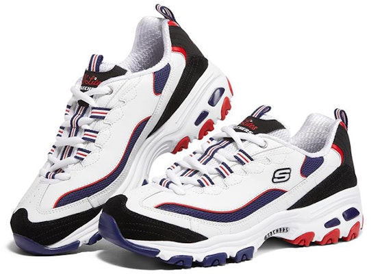 (Women) Skechers D'Lites 1.0 Low-tops Sport Shoes Navy-Blue 'White Navy Blue Red' 149781-WNVR Lookbook (Women) Skechers D'Lites 1.0 Low-tops Sport Shoes Navy-Blue 'White Navy Blue Red' 149781-WNVR