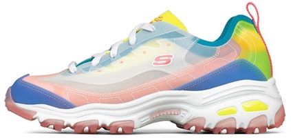 (Women) Skechers D'Lites 1.0 Low-Top Running Shoes Pink/Blue/Yellow 149235-PKMT (Women) Skechers D'Lites 1.0 Low-Top Running Shoes Pink/Blue/Yellow 149235-PKMT